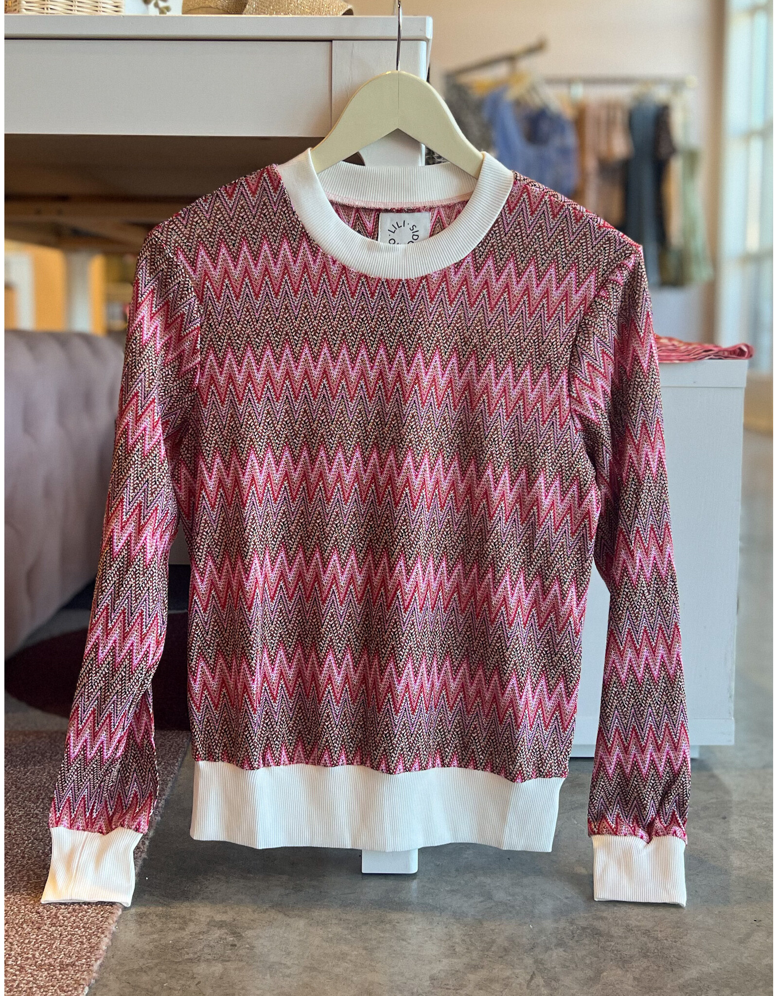 MOLLY BRACKEN GORDIE CHEVRON PRINT TOP