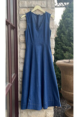 JACORY SLEEVELESS V NECK MIDI DRESS