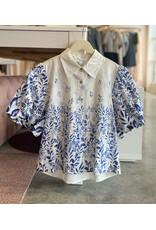 HAFIZ PUFF SLEEVE BUTTON DOWN TOP