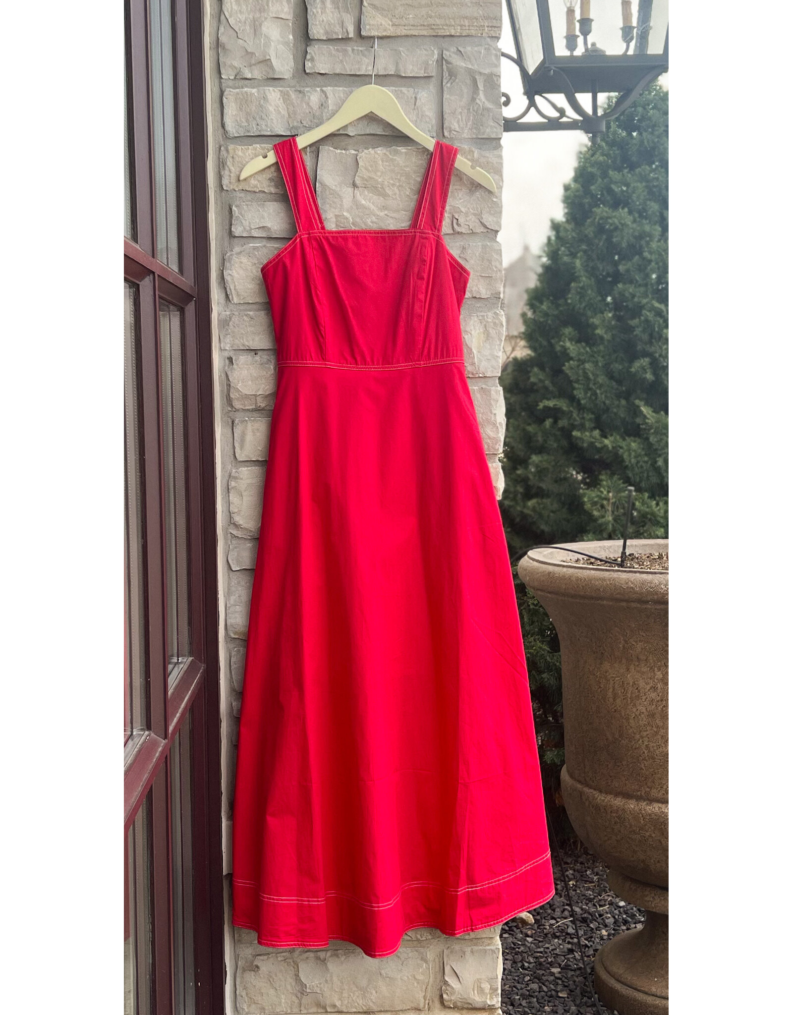 EAVON CONTRAST STITCHING DETAIL MAXI