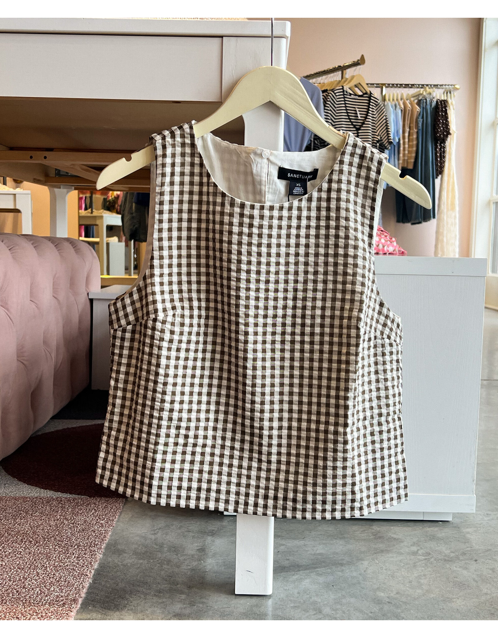 SANCTUARY BETTER DAYS GINGHAM SHELL