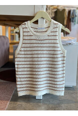 WHITAKER CROCHET STRIPE SWEATER TOP