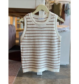 WHITAKER CROCHET STRIPE SWEATER TOP