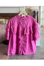 RHUN RUFFLE SLEEVE LACE BLOUSE