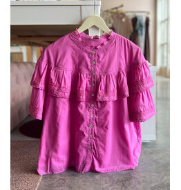 RHUN RUFFLE SLEEVE LACE BLOUSE