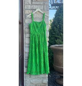 ADELYN RAE ALICE STRAP LACE MIDI DRESS