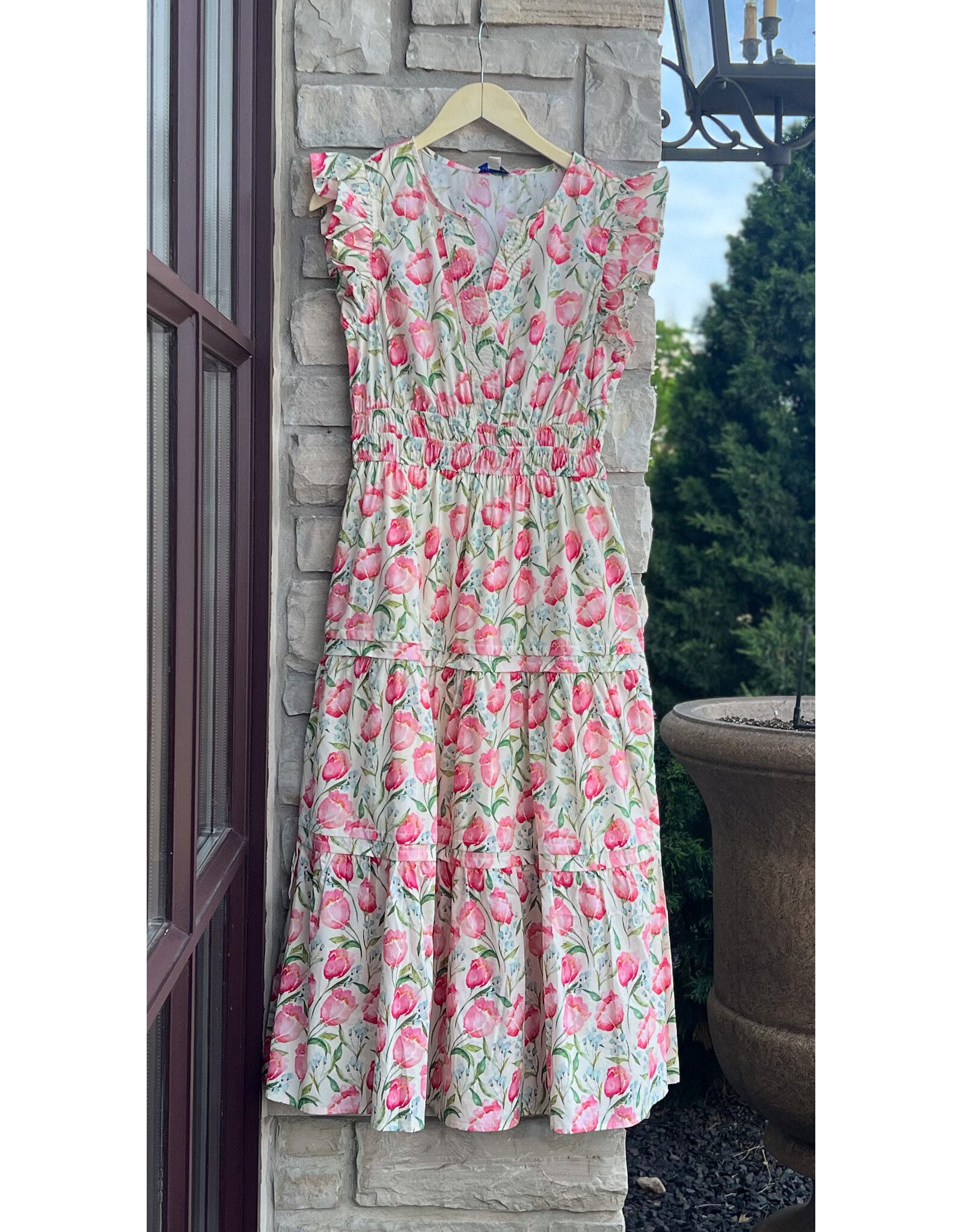JADEY FLORAL TIERED DRESS
