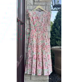 JADEY FLORAL TIERED DRESS