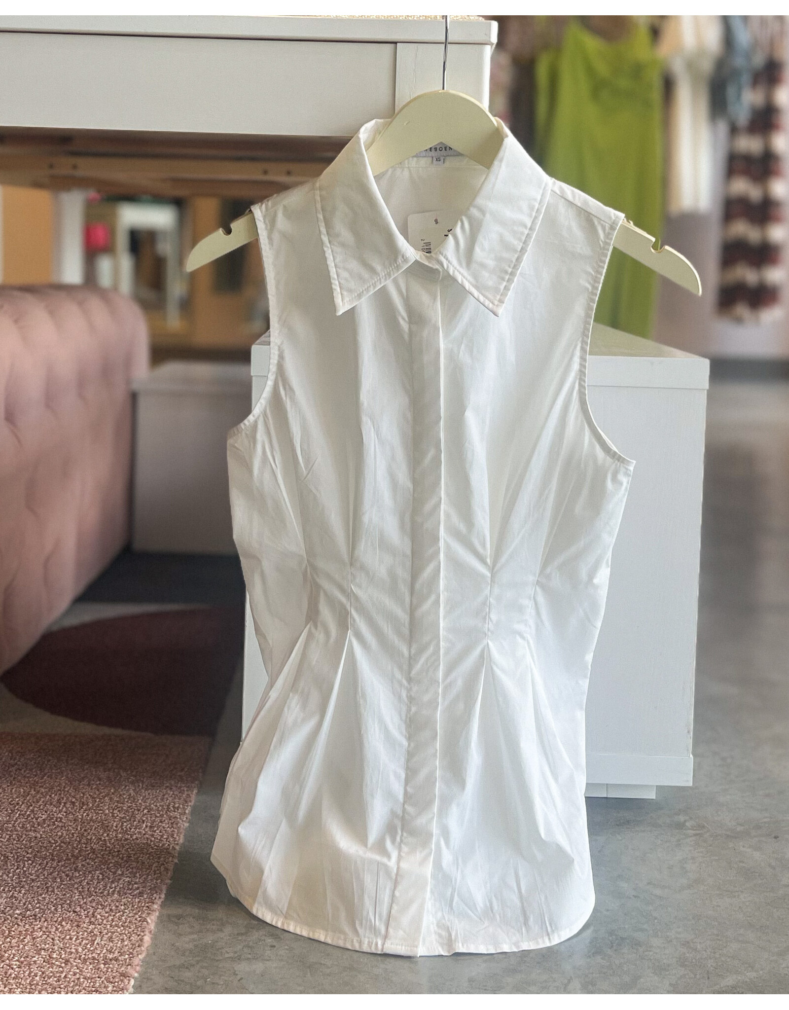 JAY POPLIN PLEATED TOP