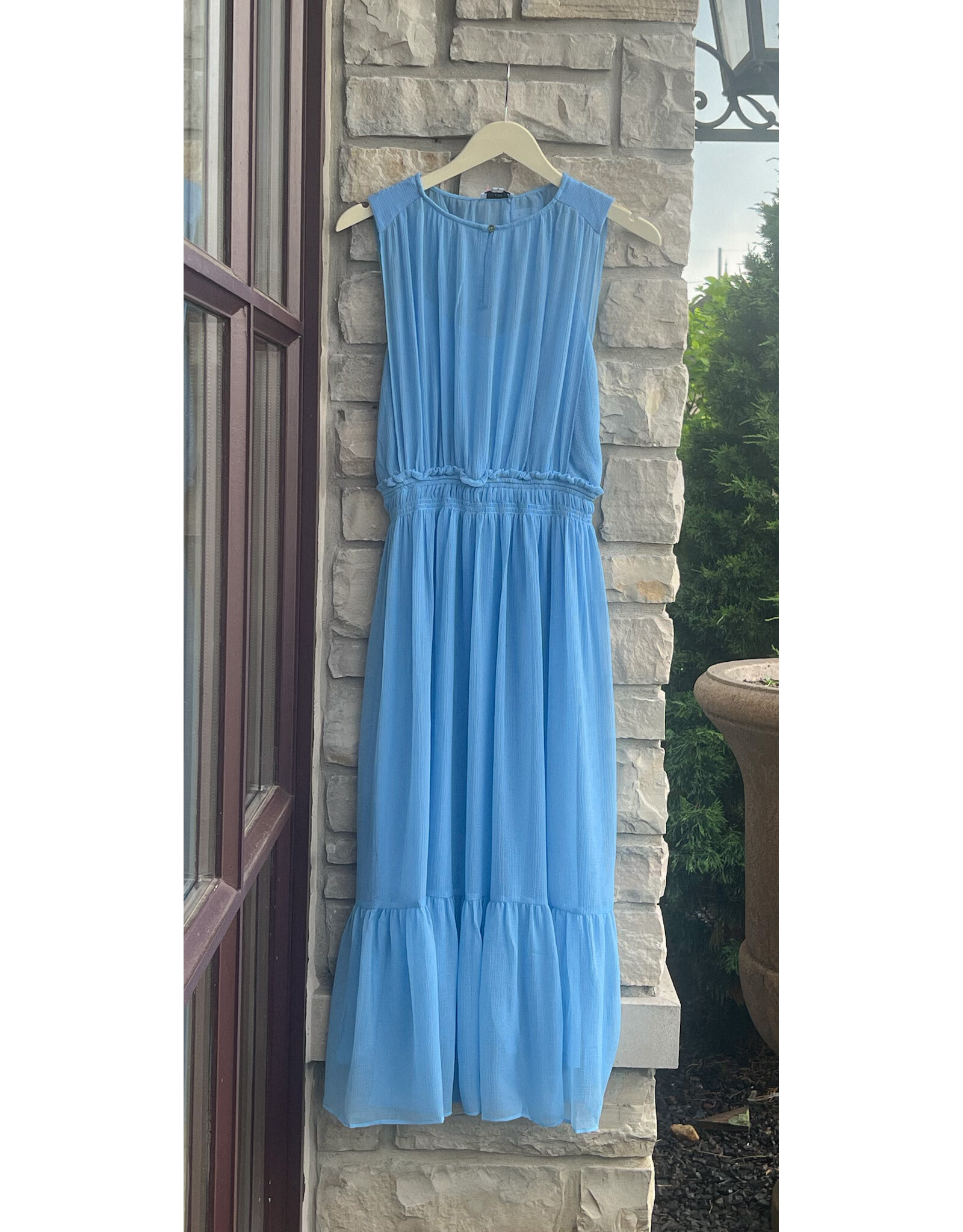 NITUNA SHEER GATHERED MIDI DRESS