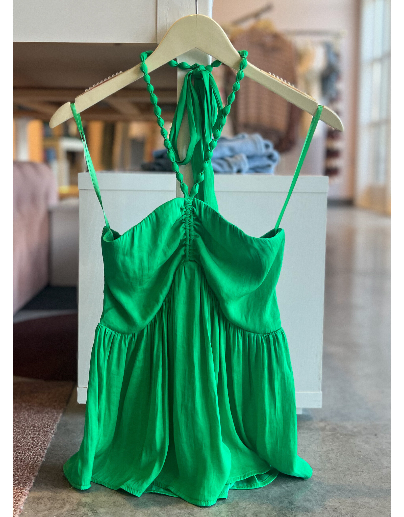ANSTEY SILKY BEADED HALTER TOP
