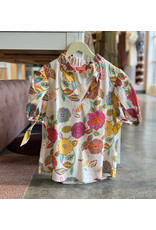 THML HENSON FLORAL PRINT COLLARED TOP