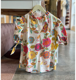 THML HENSON FLORAL PRINT COLLARED TOP