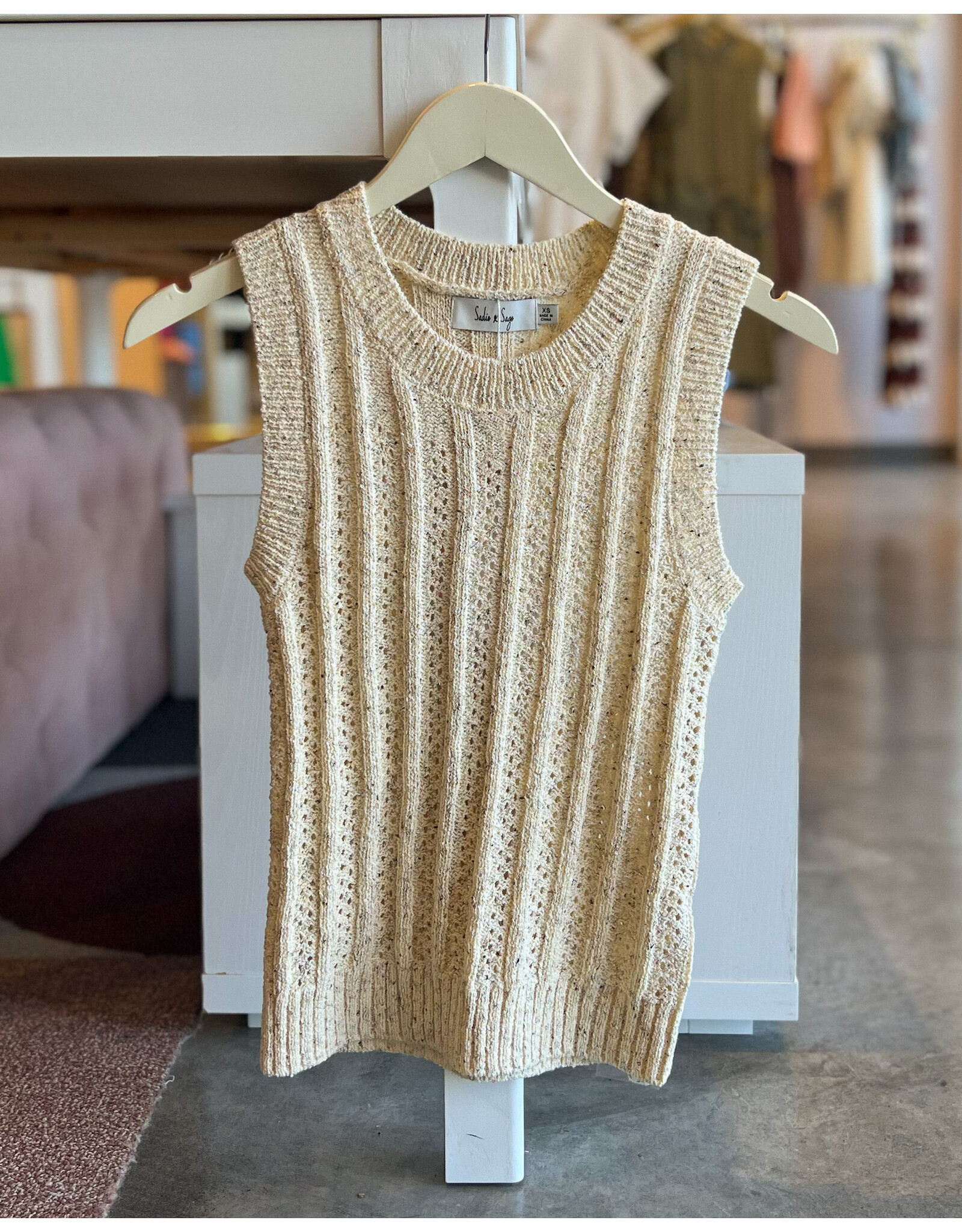 MONTANA OPEN KNIT SWEATER VEST