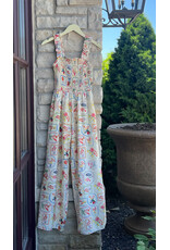 JACKOPA SLEEVELESS SMOCKED JUMPSUIT