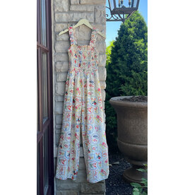 JACKOPA SLEEVELESS SMOCKED JUMPSUIT