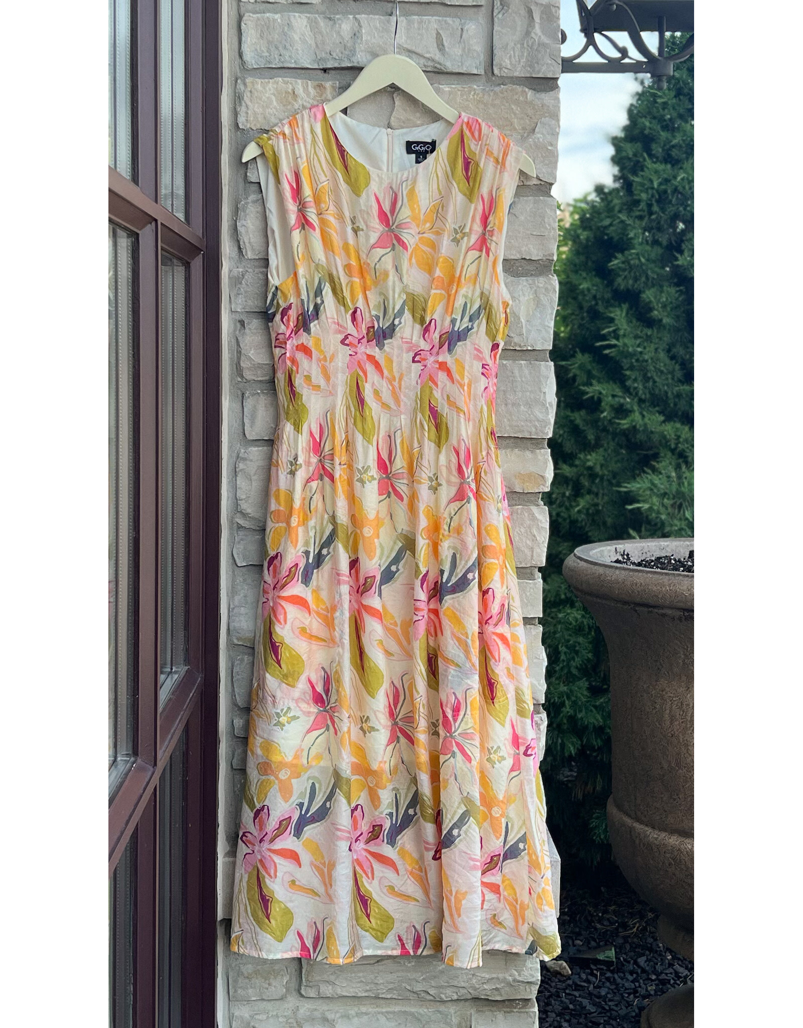 RAWYA FLORAL PRINT CAP SLEEVE MIDI DRESS
