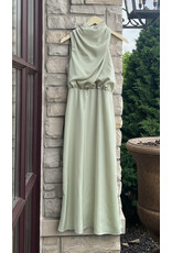 TAKAKO SATIN HALTER SLEEVELESS DRESS
