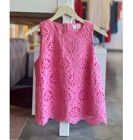 RAFIKI FLORAL EYELET LACE SLVL TOP