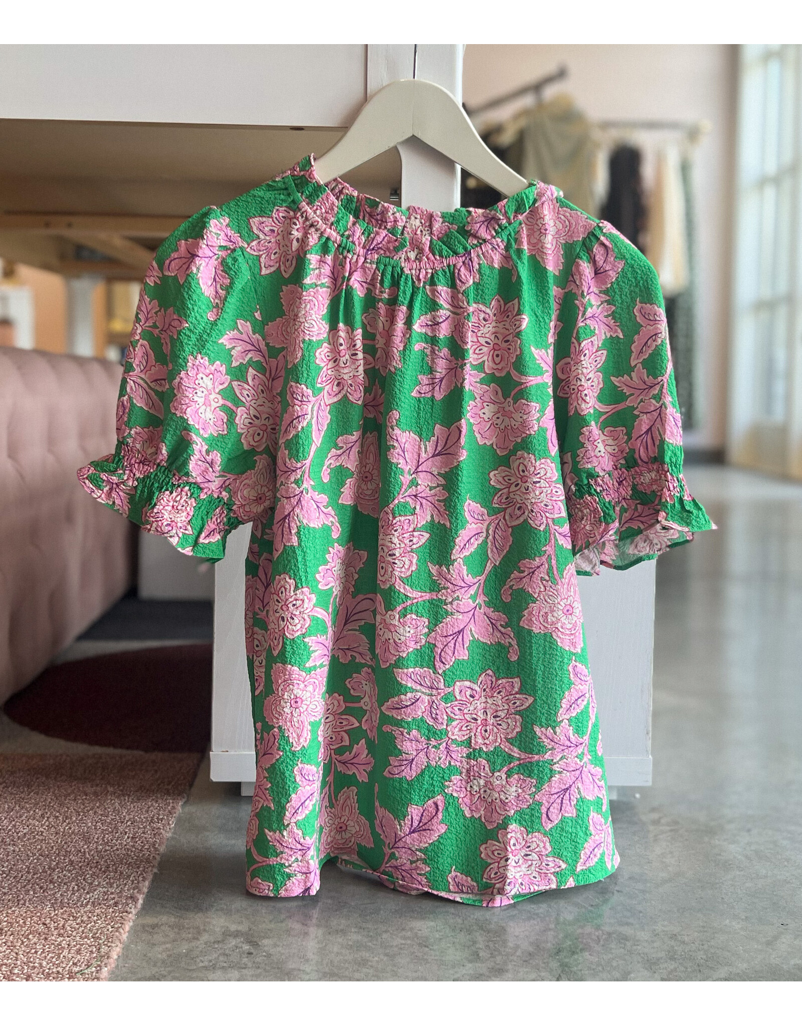 TENEIL FRILLED NECK TOP