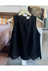 ZYDN EMBROIDERED TULLE TANK TOP