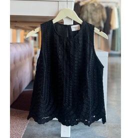 ZYDN EMBROIDERED TULLE TANK TOP