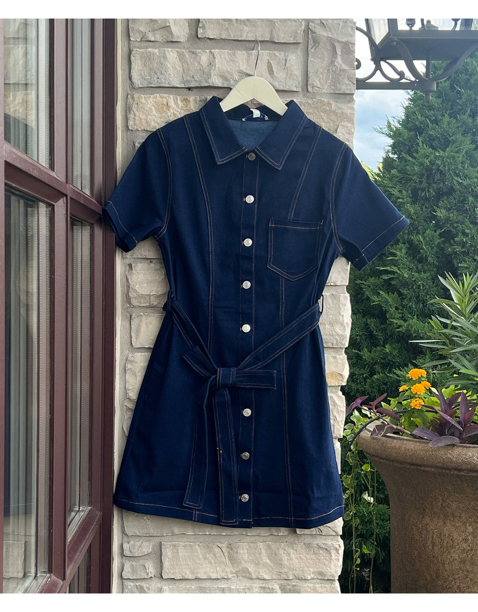 MADEENAT BUTTON DOWN MINI DRESS