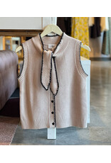YESHAK WHIPSTITCH BOW SWEATER VEST
