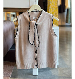 YESHAK WHIPSTITCH BOW SWEATER VEST