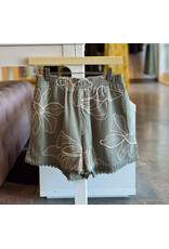 BECKA FLORAL EMBROIDERED LINEN SHORT