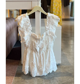 ABHA EMBROIDERED FLORAL BABYDOLL TOP