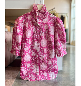 THEO PUFF SLEEVE BUTTON DOWN TOP