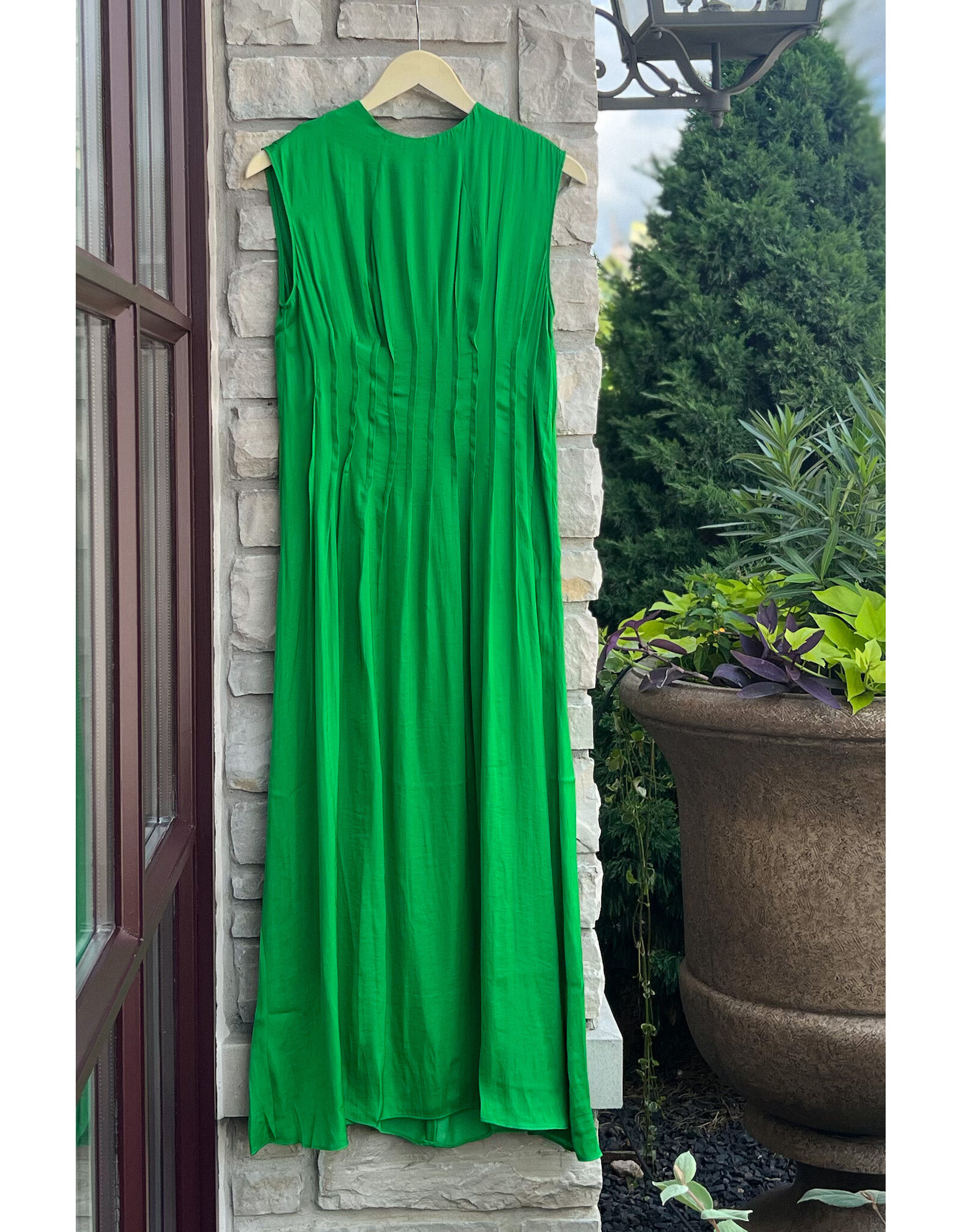 ATLE SILKY PINTUCK MIDI DRESS