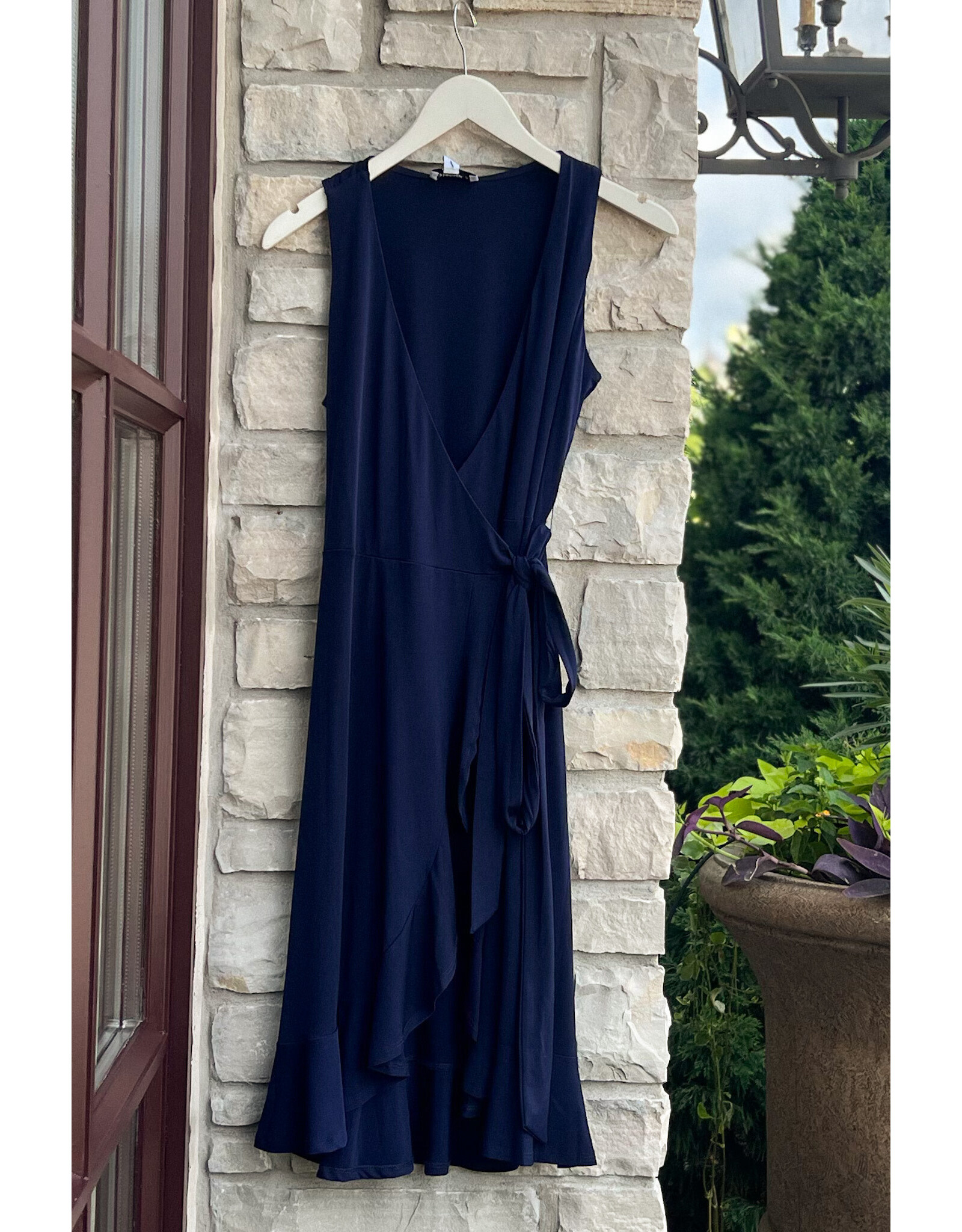 AKASHA RUFFLE WRAP DRESS