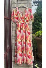 RAZIYA FLORAL V NECK MAXI