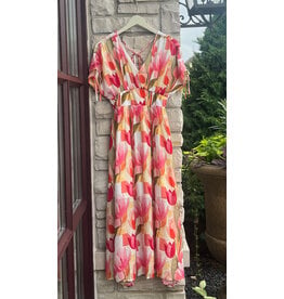 RAZIYA FLORAL V NECK MAXI