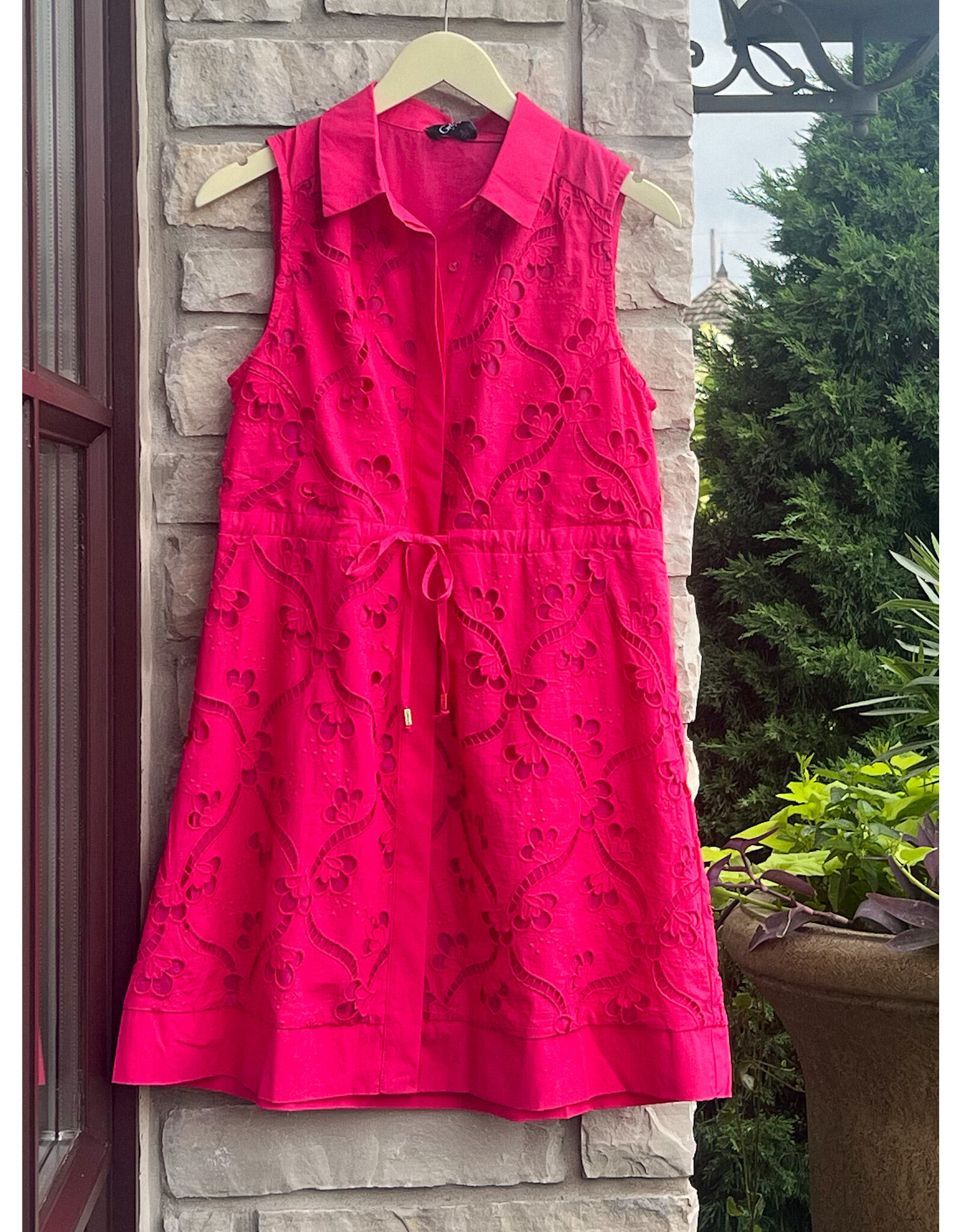 DELARAM FLORAL EYELET MINI DRESS