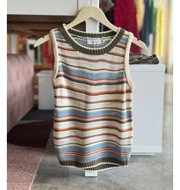 SADIE & SAGE FALL STRIPE SWEATER VEST TOP