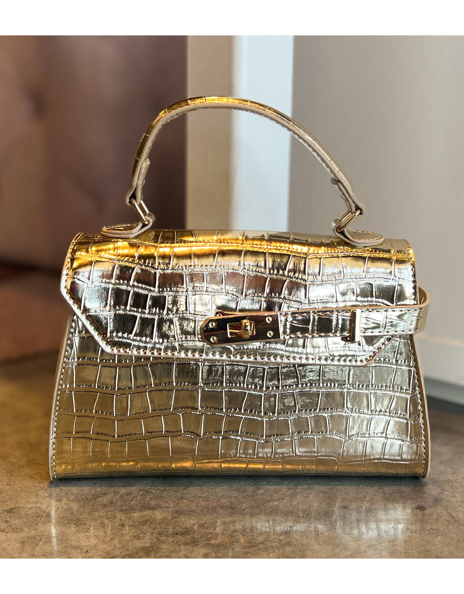 VIRGINIA FAUX CROC CROSSBODY