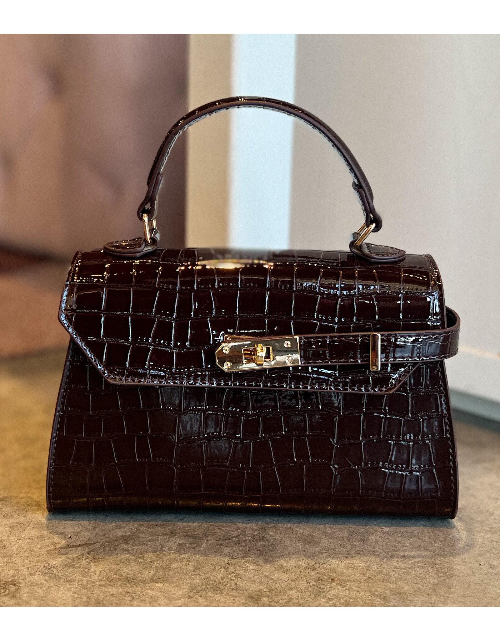 VIRGINIA FAUX CROC CROSSBODY