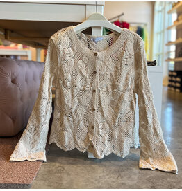 PASCALE CROCHET LACE BUTTON CARDIGAN