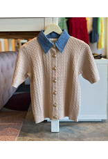 PARISA DENIM COLLAR CARDIGAN