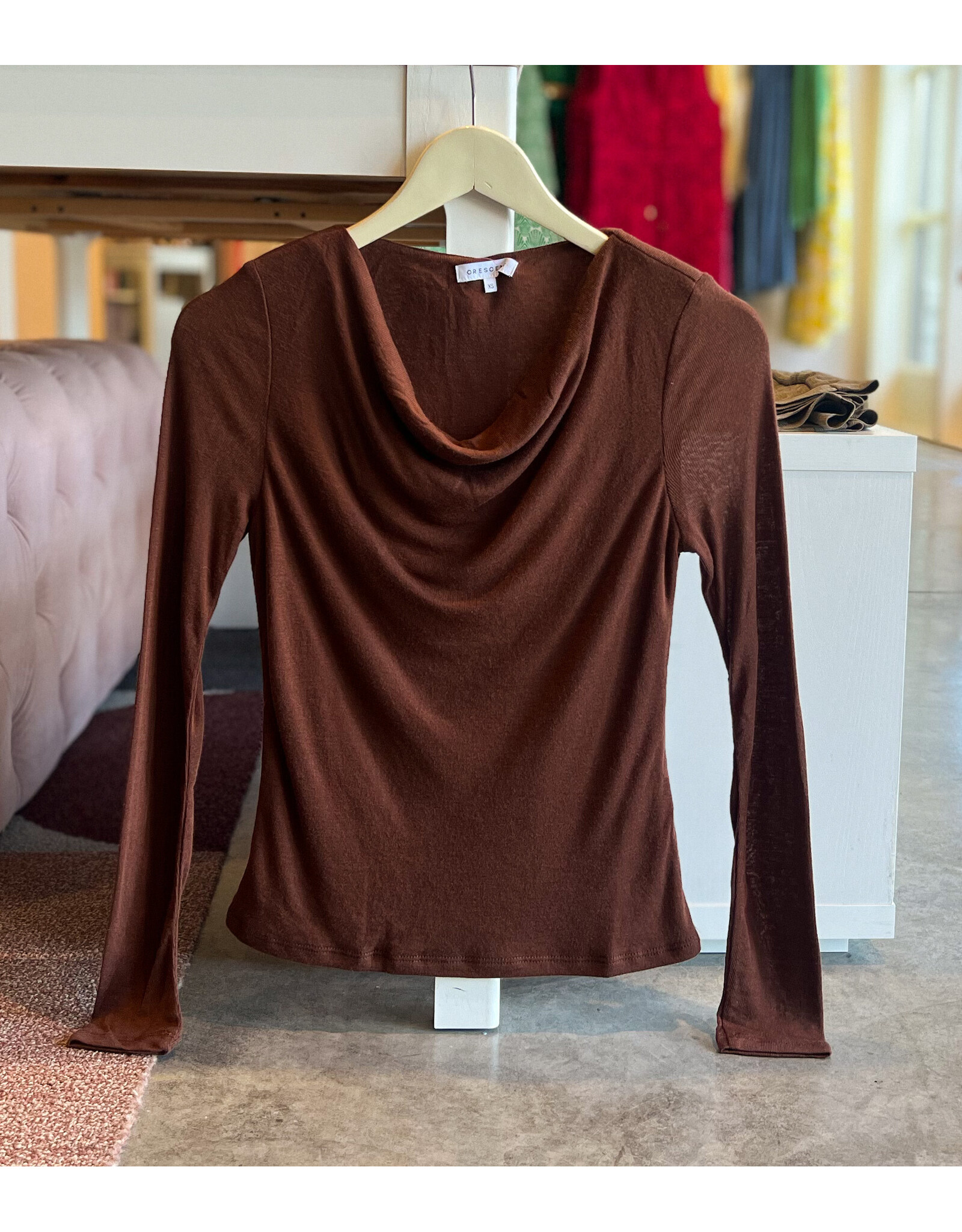 BLAIR COWL NECK KNIT TOP