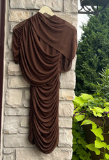 OKAPI ASYMMETRIC CAPE RUCH MINI DRESS