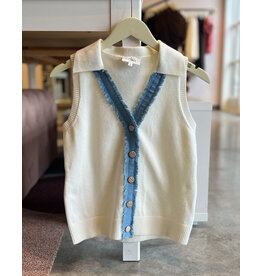 LAELIA COLLARED DENIM VEST TOP