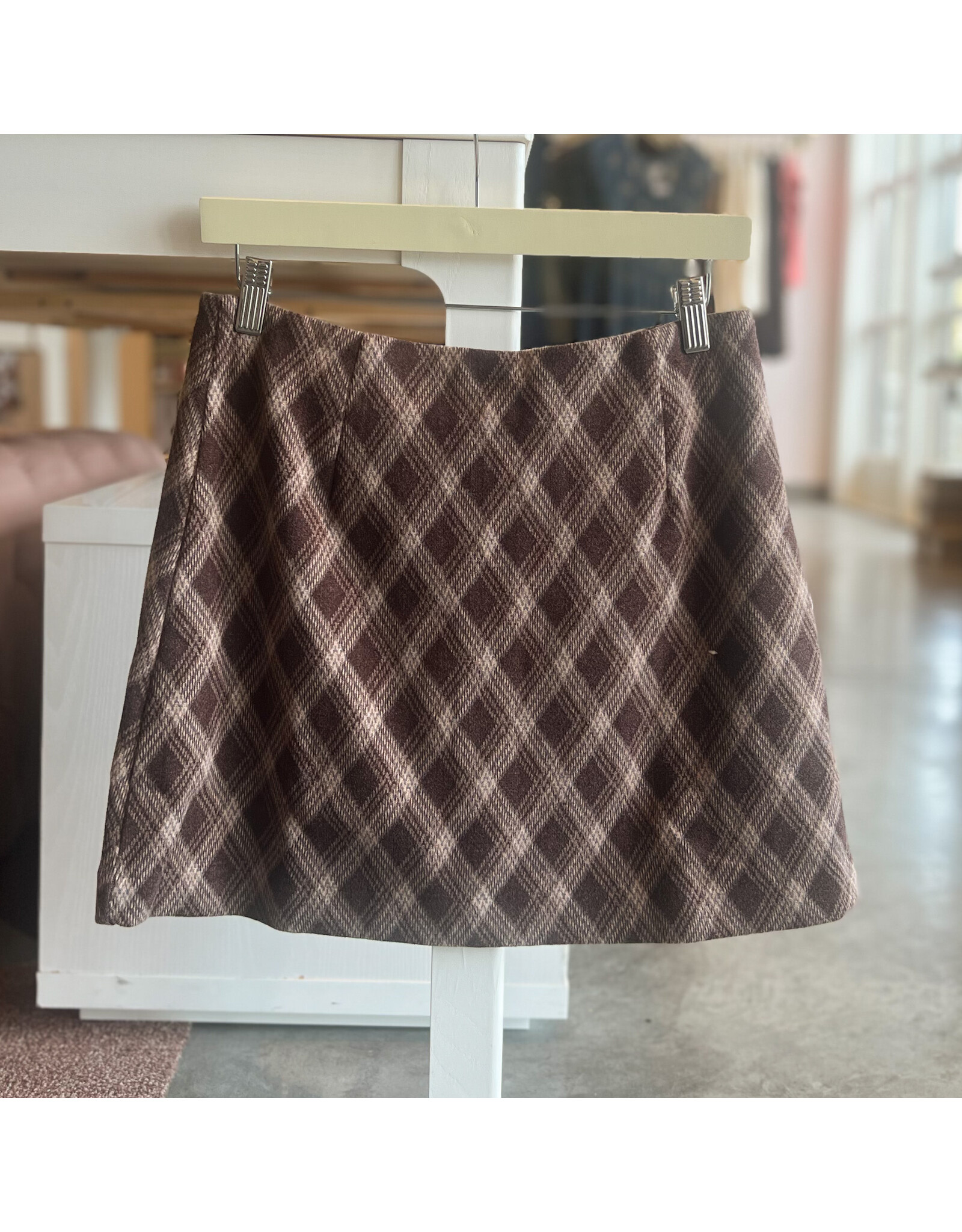 HAINES PLAID PATTERNED MINI SKIRT