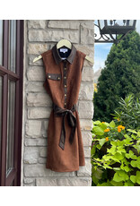 ANOTONELLO SUEDE MEDIA MIX DRESS