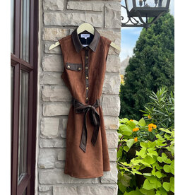 ANOTONELLO SUEDE MEDIA MIX DRESS