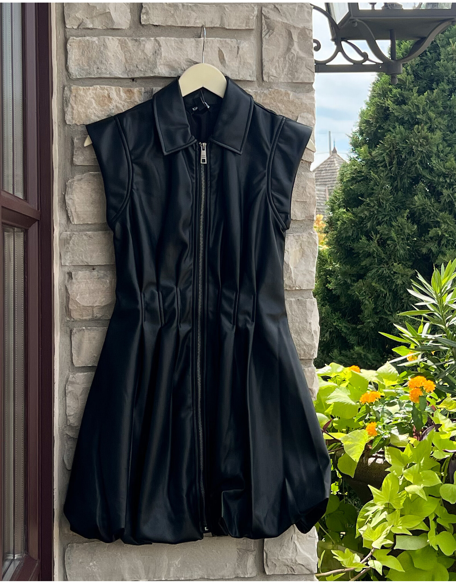 STEVE MADDEN DYANNE FAUX LEATHER DRESS