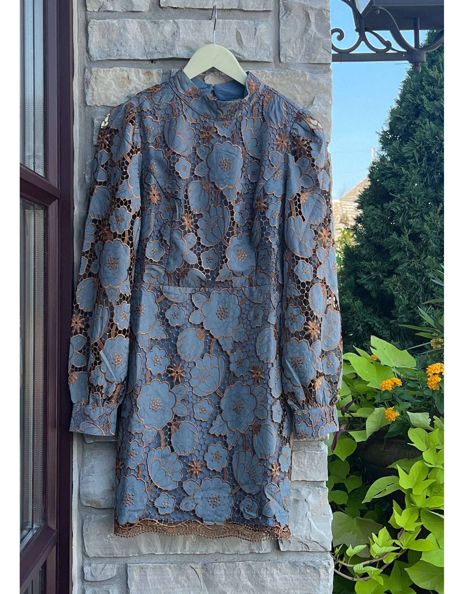 CHARLES EMBROIDERED MINI DRESS
